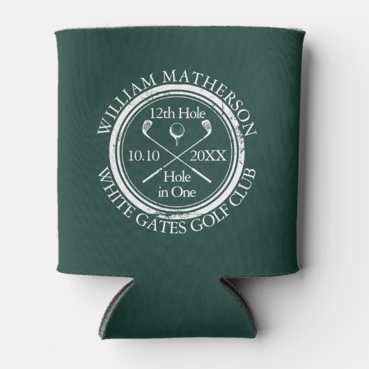 Golf Hole in einem benutzerdefinierten Smaragdgrün Dosenkühler (Vorderseite)