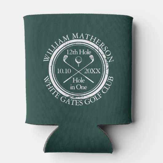 Golf Hole in einem benutzerdefinierten Smaragdgrün Dosenkühler (Rückseite)