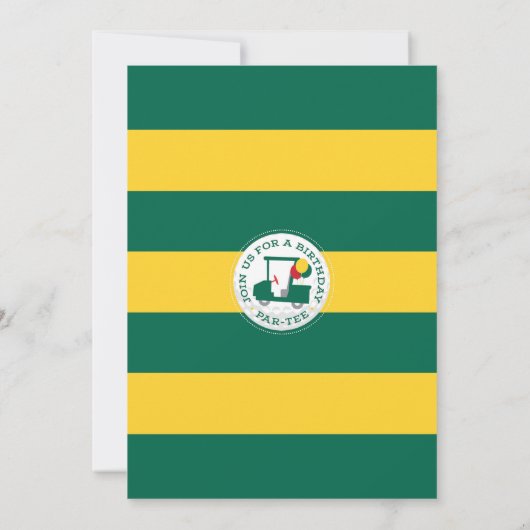 Golf Hole in einem Geburtstag Einladung (Rückseite)