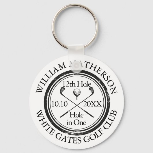 Golf Hole in einem klassischen Custom Schlüsselanhänger (Vorderseite)