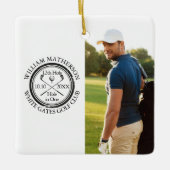 Golf Hole in einem Personalisierten Foto Golfer Keramikornament (Vorderseite)