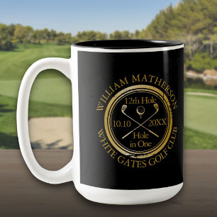 Golf Hole in einem Personalisierten Gold und Schwa Zweifarbige Tasse