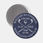 Golf Hole in einem Personalisierten Navy Blue Magnet (Vorderseite/Rückseite)