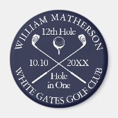 Golf Hole in einem Personalisierten Navy Blue Magnet (Vorne)