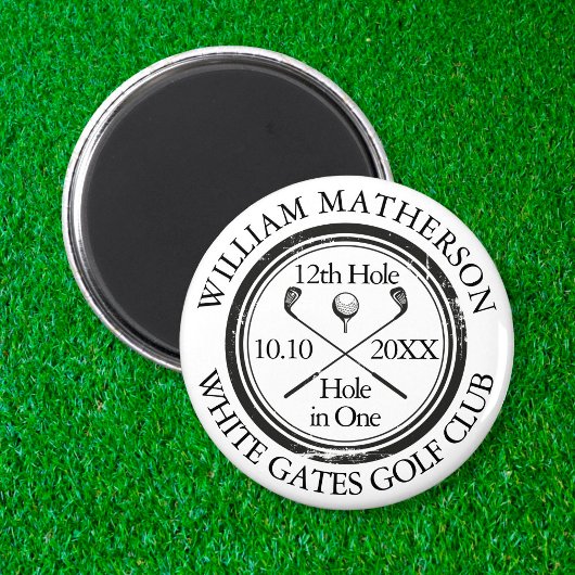 Golf Hole in einem Personalisierten Retro-Briefmar Magnet
