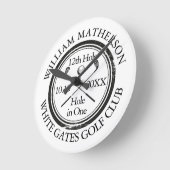 Golf Hole in einem Personalisierten  Runde Wanduhr (Winkel)