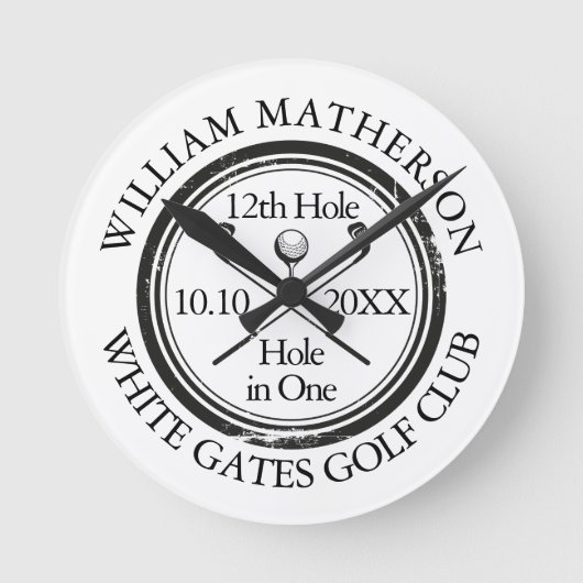 Golf Hole in einem Personalisierten  Runde Wanduhr (Vorderseite)
