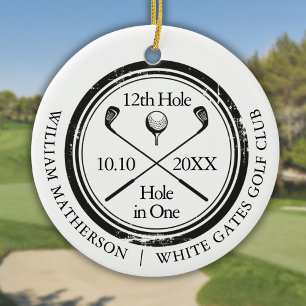 Golf Hole in einem Retro-Personalisierte Keramik Ornament