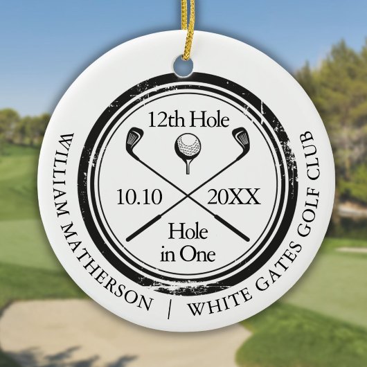 Golf Hole in einem Retro-Personalisierte  Keramik Ornament