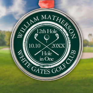Golf Hole in einem Smaragdgrünen Personalisiert Ornament Aus Metall