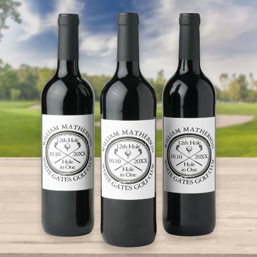 Golf Hole in One Celebration Personalisiert Weinetikett