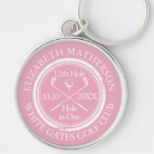 Golf Hole in One Feminine Pink Personalized Schlüsselanhänger (Vorne)