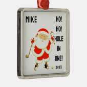 Golf Hole-in-one Keepake Silbernes Ornament (Rechts)