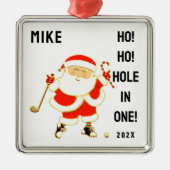 Golf Hole-in-one Keepake Silbernes Ornament (Vorne)
