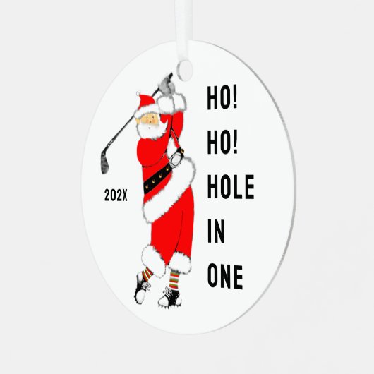 Golf Hole-in-one Ornament Aus Metall (Vorderseite links)