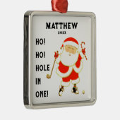 Golf Hole-in-one Silbernes Ornament (Rechts)