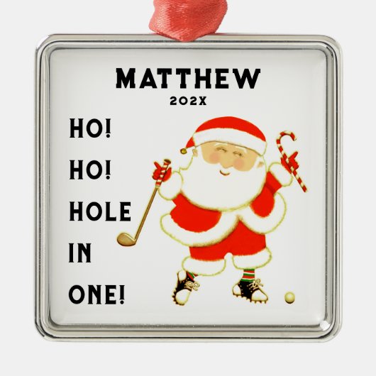 Golf Hole-in-one Silbernes Ornament (Vorne)