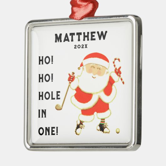 Golf Hole-in-one Silbernes Ornament (Links)
