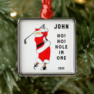 Golf Hole-in-one Silbernes Ornament
