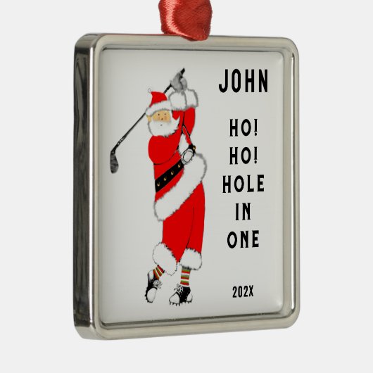 Golf Hole-in-one Silbernes Ornament (Rechts)