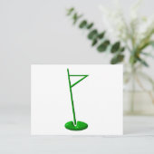 Golf Hole Marker Postkarte (Stehend Vorderseite)