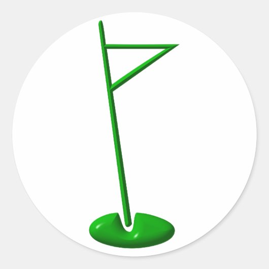 Golf Hole Marker Runder Aufkleber (Vorderseite)