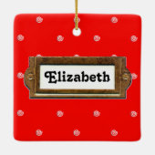 Golf Holiday Geschenk Keramikornament (Rückseite)