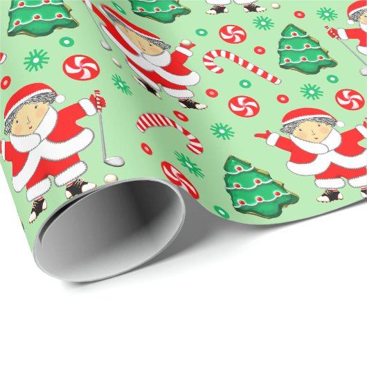 Golf Holiday Geschenkpapier (Rolleneckpunkt)