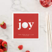 Golf Holiday Joy Personalized Name Typography Red Serviette (Beispiel)