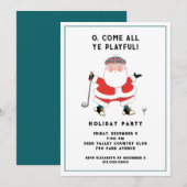 Golf Holiday Party Einladung (Vorne/Hinten)