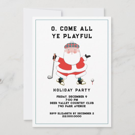 Golf Holiday Party Einladung (Vorderseite)