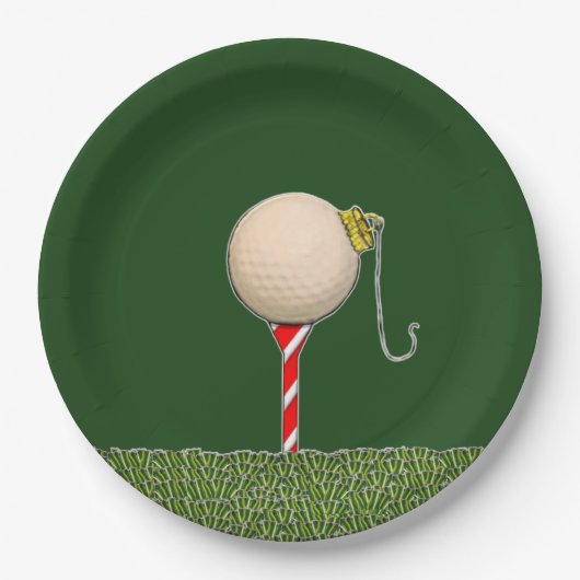 Golf Holiday Party Pappteller (Vorderseite)