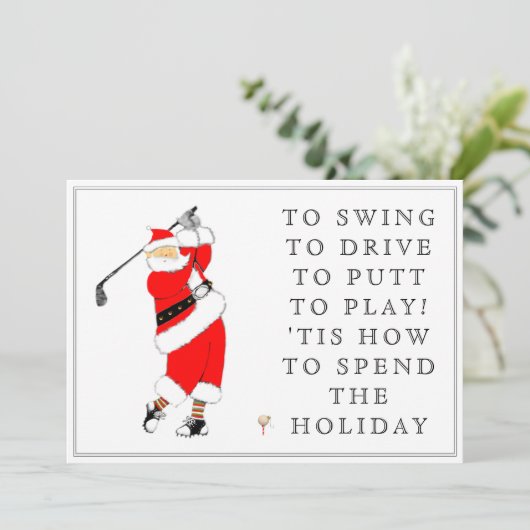 Golf Holiday Weihnachtskarten (Stehend Vorderseite)