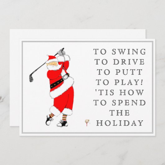 Golf Holiday Weihnachtskarten (Vorne/Hinten)