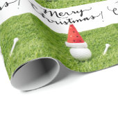 Golf Hut und Tee auf grünem Gras für Weihnachten Geschenkpapier (Rolleneckpunkt)
