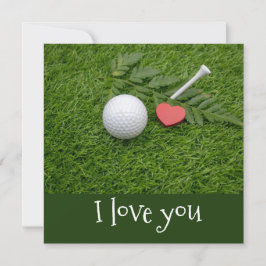 Golf I Liebe Sie mit Golfball und rotem Herz