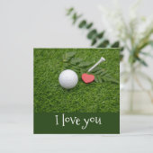 Golf I Liebe Sie mit Golfball und rotem Herz (Stehend Vorderseite)