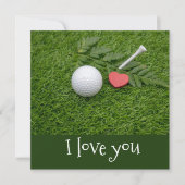 Golf I Liebe Sie mit Golfball und rotem Herz (Vorderseite)