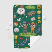 Golf-Illustration mit Golfern Golfhandtuch (Insitu)