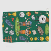 Golf-Illustration mit Golfern Golfhandtuch (Horizontal)