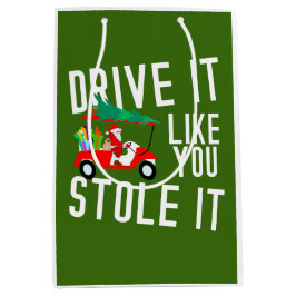 Golf im Santa Claus am Golf Cart zu Weihnachten Mittlere Geschenktüte