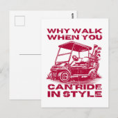Golf im Stil Funny Golf Cart Postkarte (Vorne/Hinten)