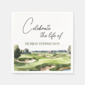 Golf im Wasser Golfer Besichtigung der Alpen Serviette (Vorderseite)