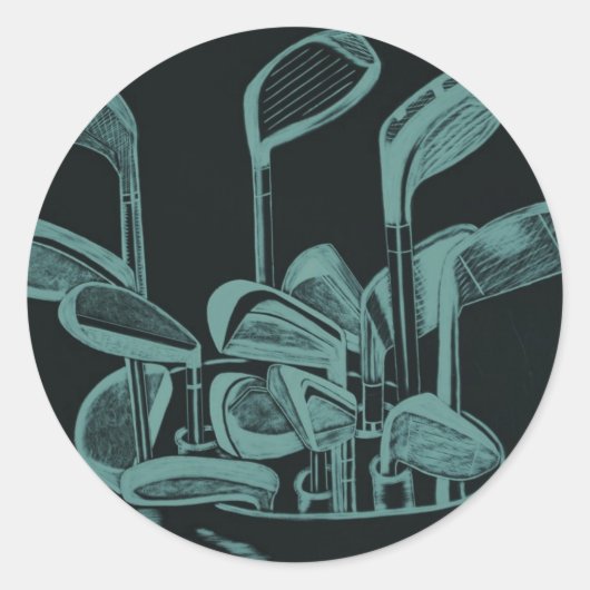 Golf-Implementierungen Runder Aufkleber (Vorderseite)