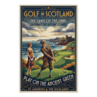 Golf in den schottischen Highlands Poster