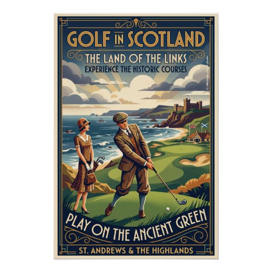 Golf in den schottischen Highlands Poster (Vorderseite)
