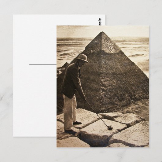 Golf in der Pyramide Sepia Toned Postkarte (Vorne/Hinten)