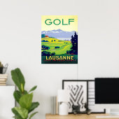 Golf in Lausanne, Schweiz, Vintage Travel Poster (Heimbüro)