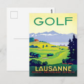Golf in Lousanne, Schweiz Postkarte (Vorne/Hinten)