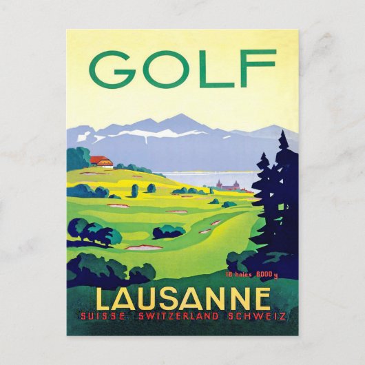 Golf in Lousanne, Schweiz Postkarte (Vorderseite)